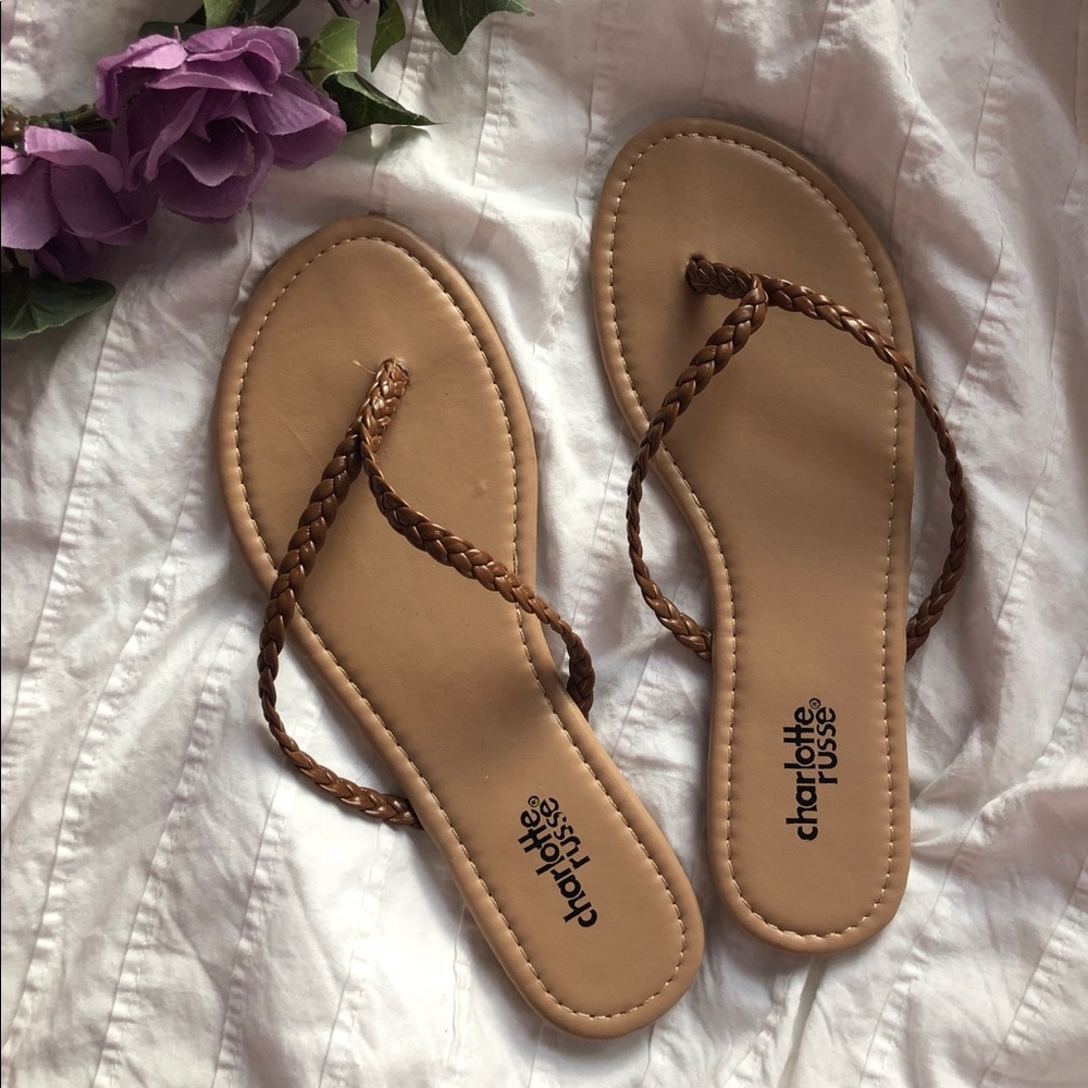 Charlotte Russe Braided Flip Flops/Sandals